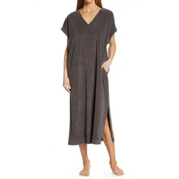 Barefoot Dreams NWT CozyTerry Caftan in Carbon Size M - Picture 1 of 6
